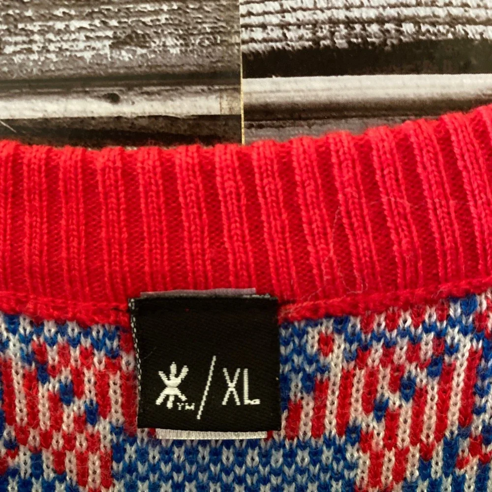 Unbranded Men's NBA Holiday Sweater Size XL Red Blue White Pullover Long-Sleeved